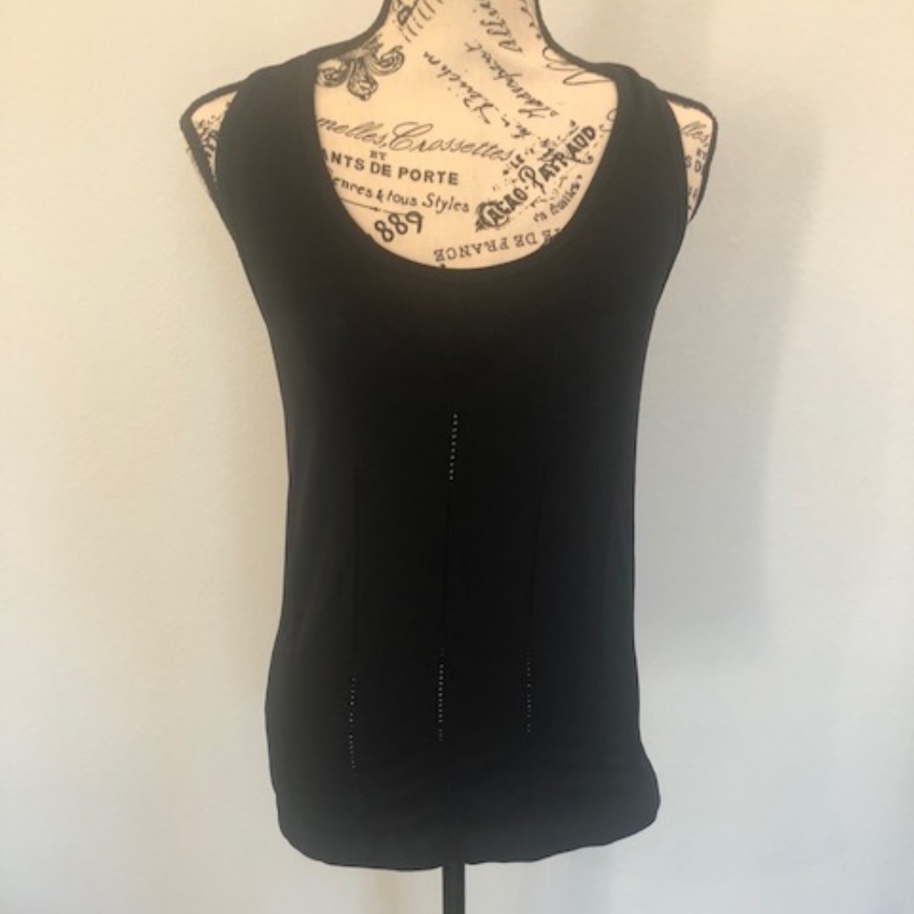 Fabletics Black Fitted Razor Back Tank Top Sz M